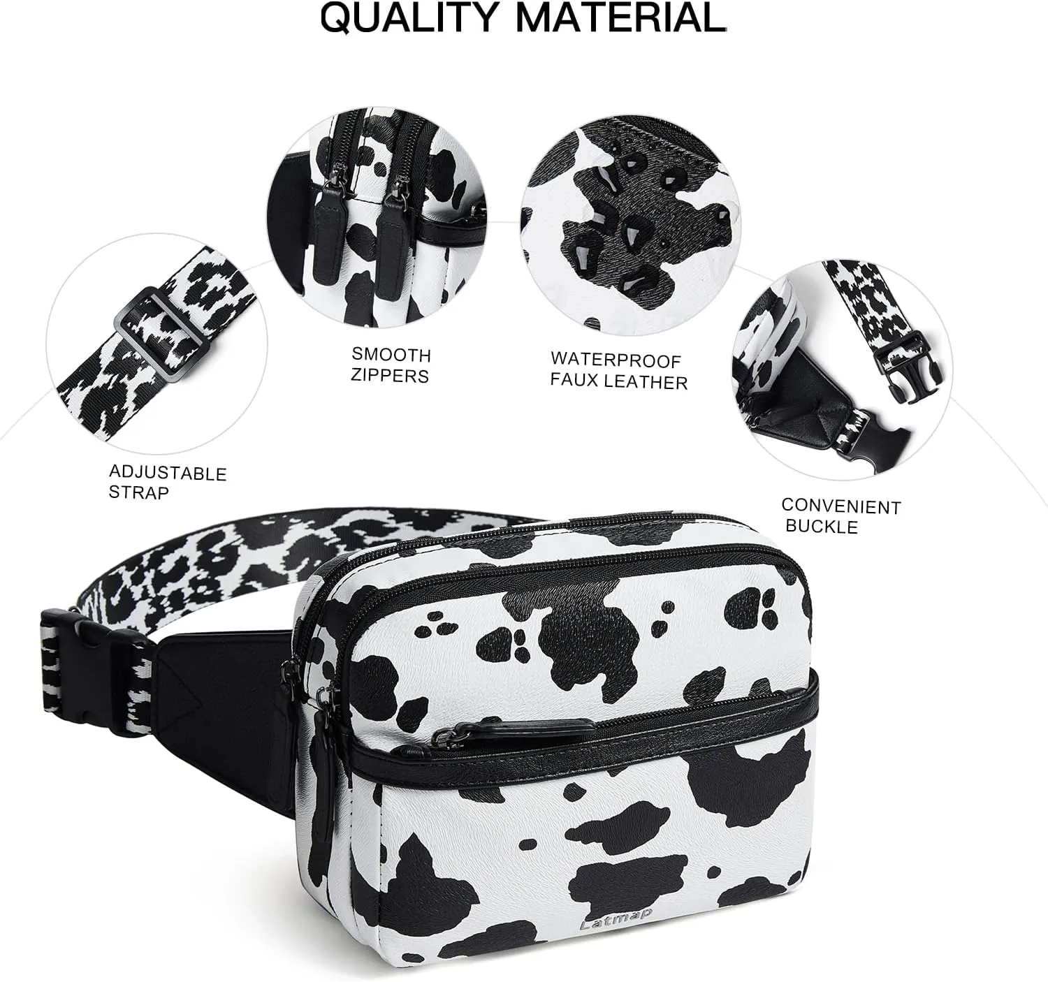 3L Fanny Packs Belt Bag for Women Small Everywhere Crossbody Bag Waist Bag Faux Leather Sling Chest Bag Purse