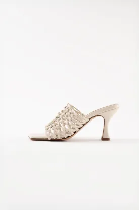 CABO - White Woven Leather Sandals