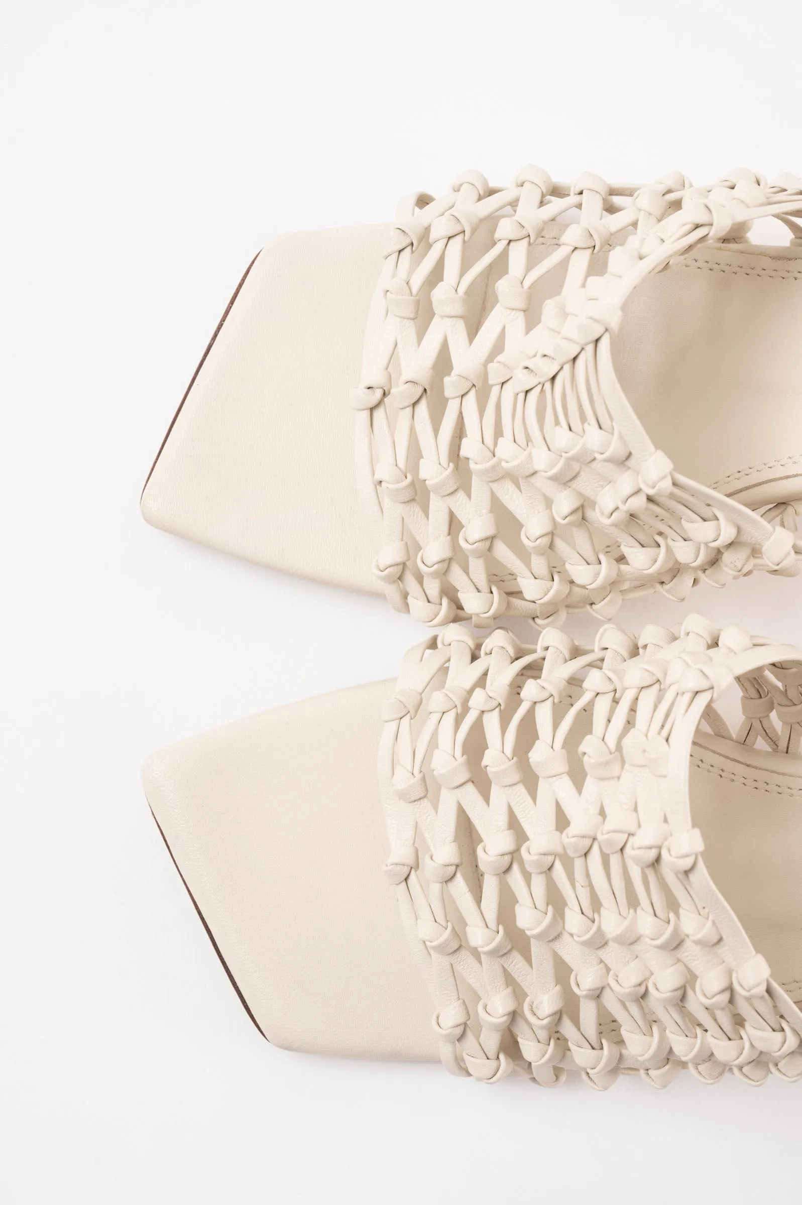CABO - White Woven Leather Sandals