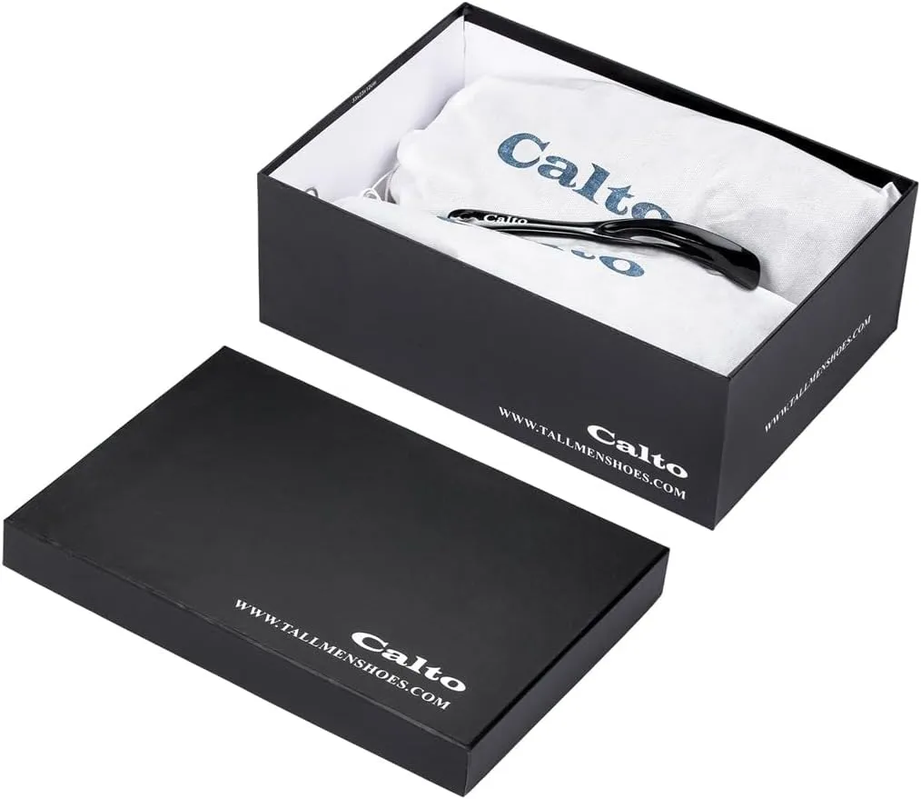 CALTO Men's Invisible Height Increasing Elevator Casual Shoes - Black/White & Black Sole Light-Weight Lace-up Knitted Casual Sporty Sneakers - 2.4 Inches Taller - X2322 - Size 12 D(M) US