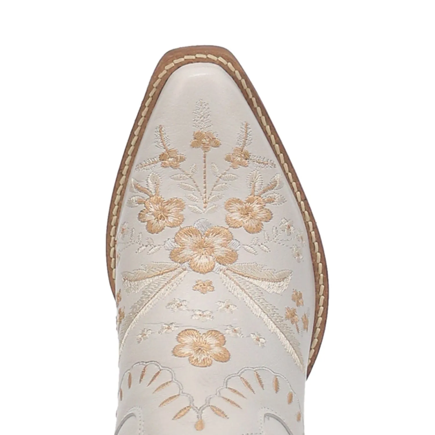 Dingo Women's #Primrose White Floral Ankle Western Booties DI 748