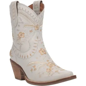 Dingo Women's #Primrose White Floral Ankle Western Booties DI 748