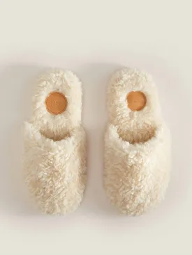 Faux fur slippers