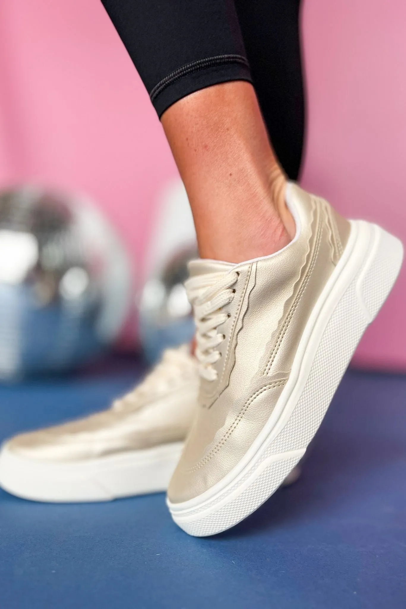 Gold Scalloped Detail Platform Sneaker *FINAL SALE*