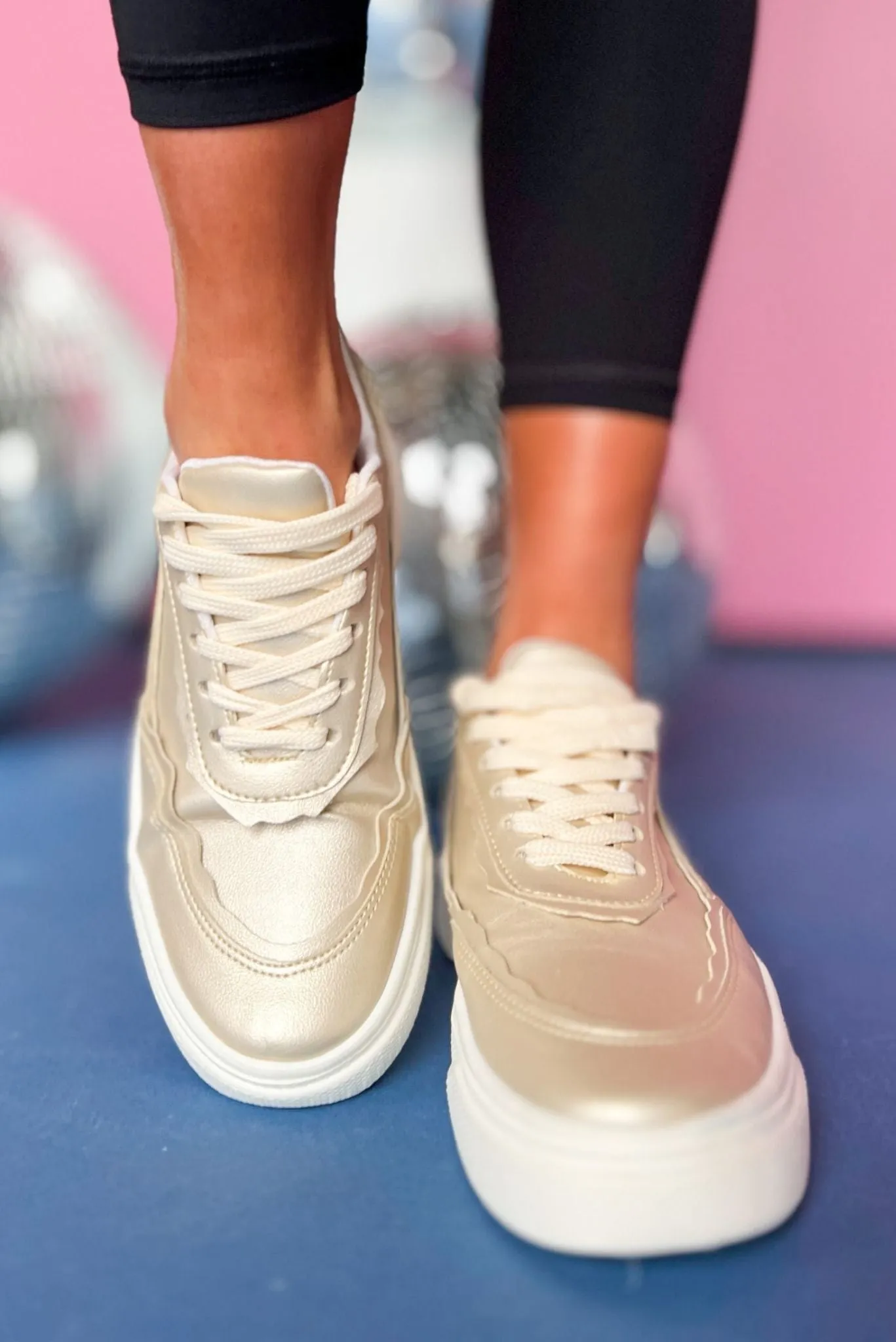 Gold Scalloped Detail Platform Sneaker *FINAL SALE*