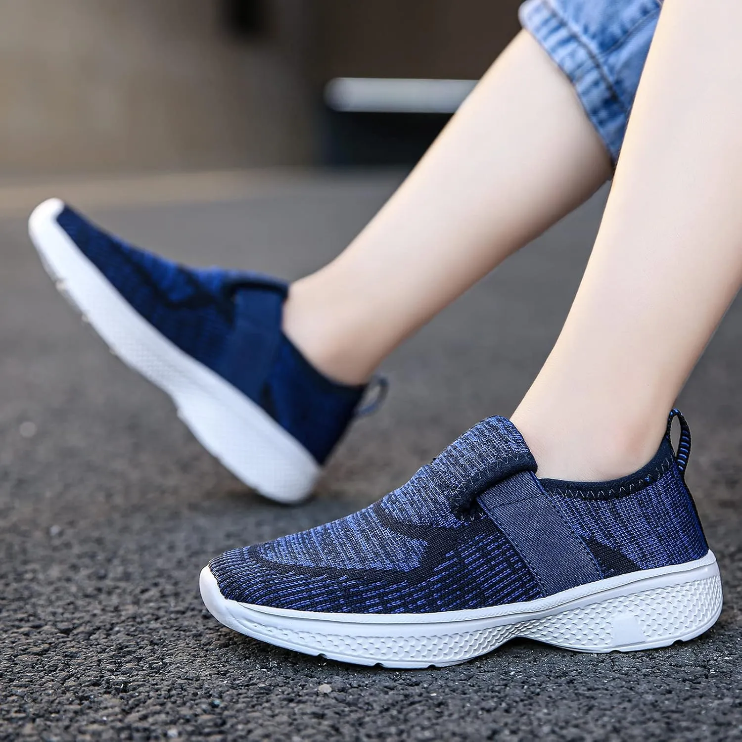 Kids Lightweight Breathable Loafer Walking Shoes Easy Walk Sport Running Sneaker Casual Slip-on Shoe for Boys Girls