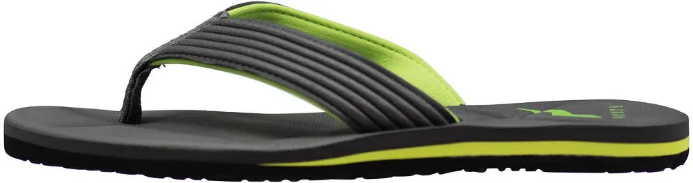 Norty Mens Flip Flop Sandal Grey Lime   11013
