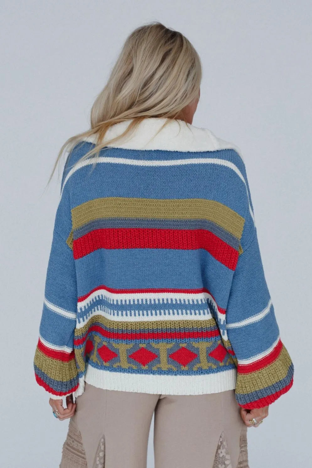 Opal Patterned Pullover - Blue Multi