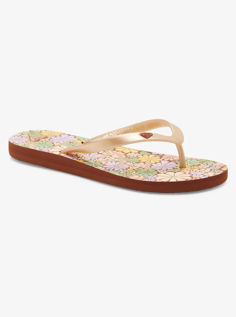 Roxy "Tahiti" Women's Flip Flops - Brown Combo