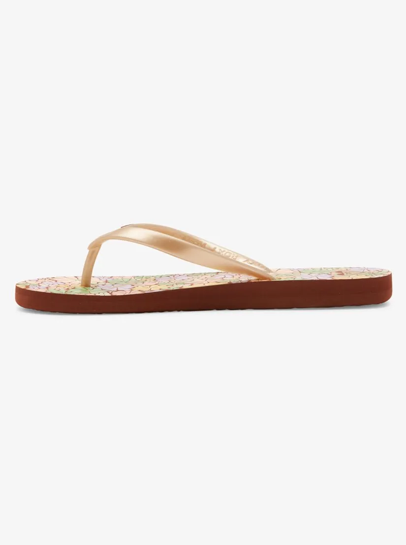 Roxy "Tahiti" Women's Flip Flops - Brown Combo