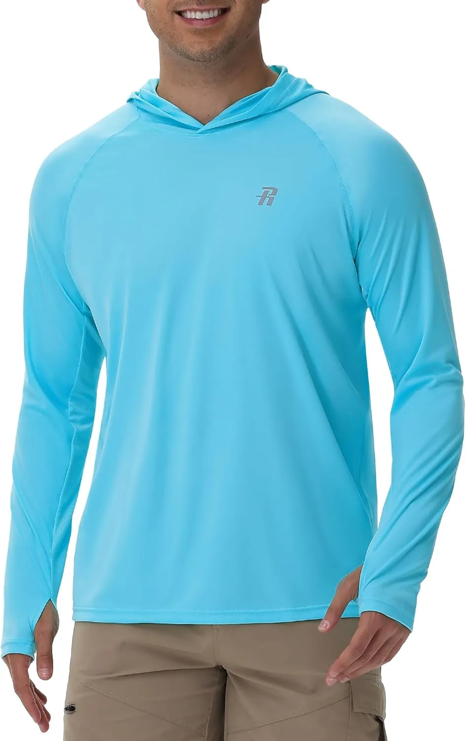 Runhit UPF 50  Fishing Shirts for Men Long Sleeve Sun Protection Hoodie Lightweight Outdoor Workout Hiking Running Rash Guard