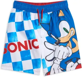 SEGA Sonic The Hedgehog UPF 50  Swim Trunks Toddler to Big Kid Sizes (4T - 14-16)