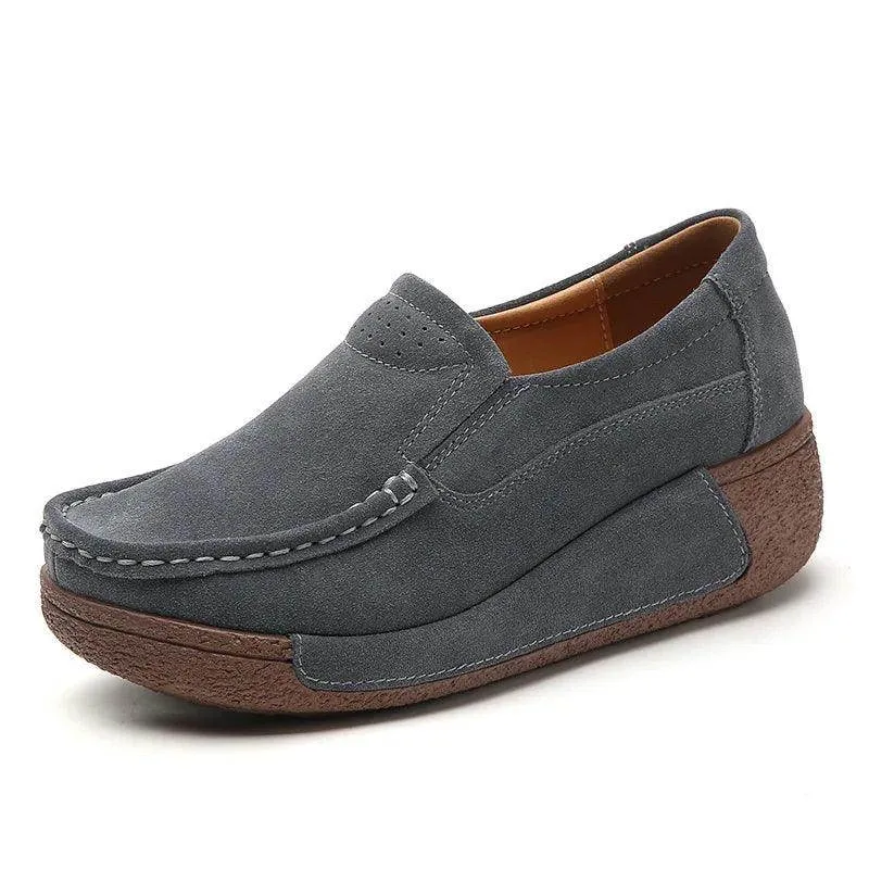 Slip-on Casual Round Toe Moccasin Platform Shoes