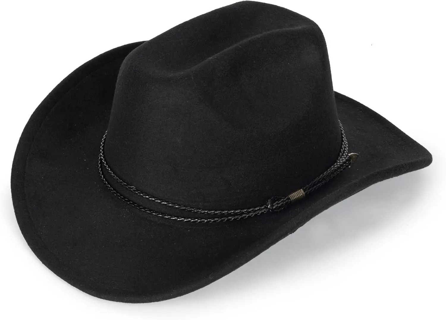 Western Cowboy Hat for Men Women Classic Fedora Hat with Buckle Belt (Size:M-L)