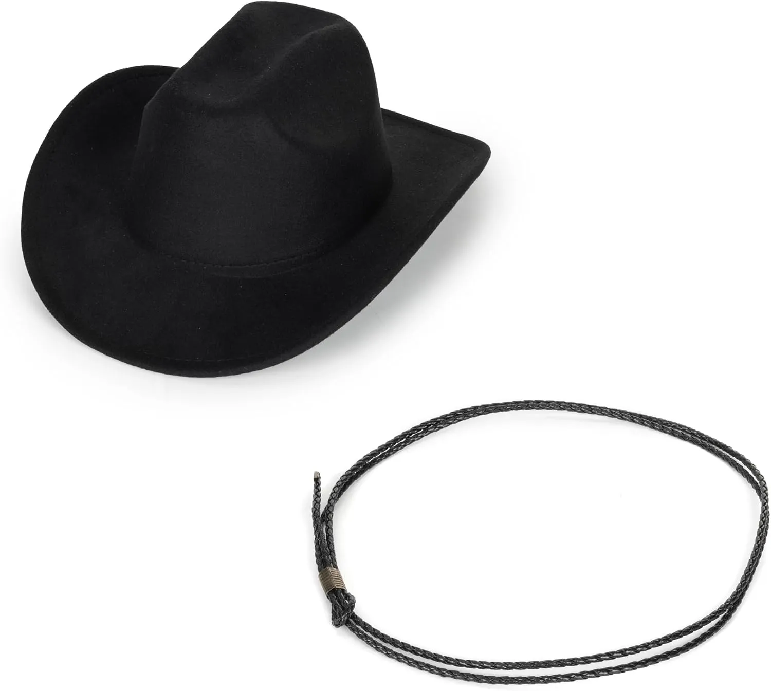 Western Cowboy Hat for Men Women Classic Fedora Hat with Buckle Belt (Size:M-L)