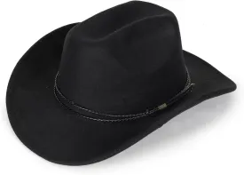 Western Cowboy Hat for Men Women Classic Fedora Hat with Buckle Belt (Size:M-L)