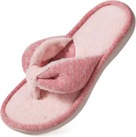 Wishcotton Women's Memory Foam Spa Thong Flip Flops Cozy Indoor Slippers, Ladies Summer Lightweight Open Toe House Sandals
