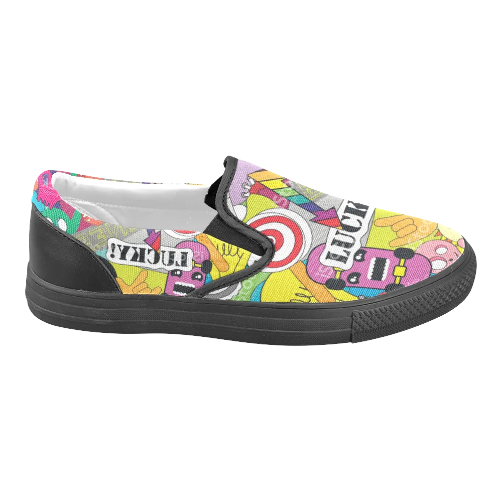 Women's print Lucky 8 Slip-on Canvas Women's sports Shoes