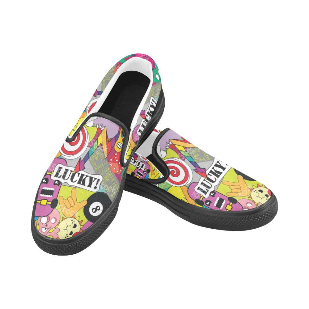 Women's print Lucky 8 Slip-on Canvas Women's sports Shoes