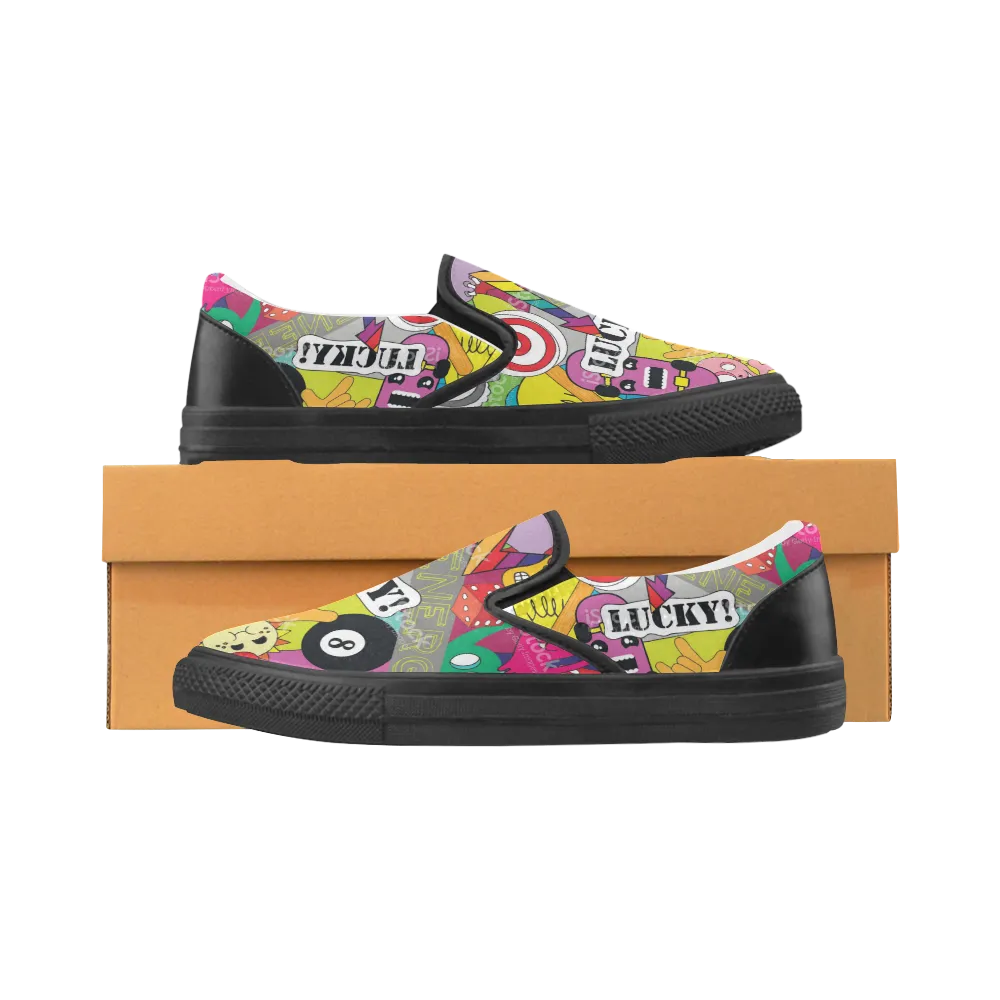 Women's print Lucky 8 Slip-on Canvas Women's sports Shoes