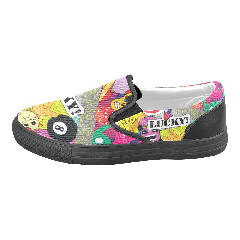Women's print Lucky 8 Slip-on Canvas Women's sports Shoes
