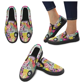 Women's print Lucky 8 Slip-on Canvas Women's sports Shoes